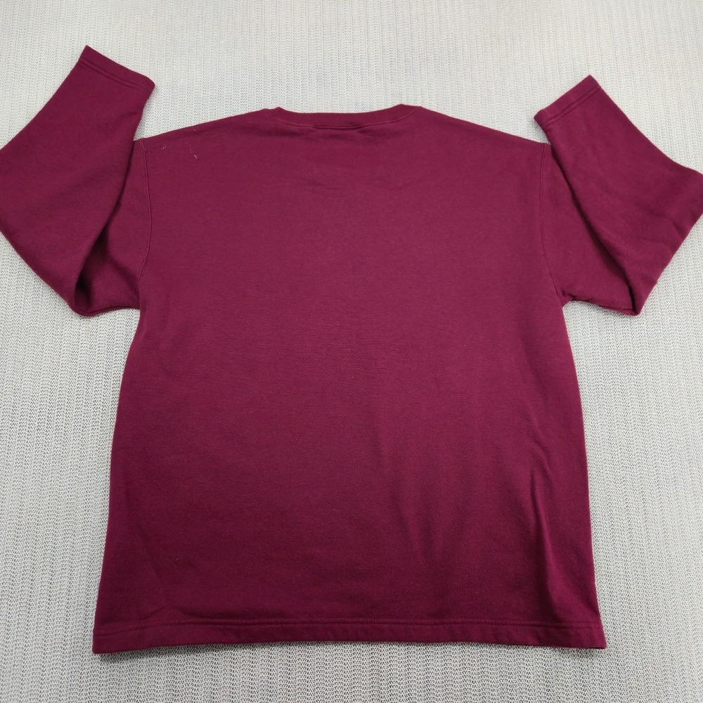 Vintage Hanes Her Way Sweatshirt Womens Large Red Crew Neck Pullover Blank Y2K - Picture 8 of 9
